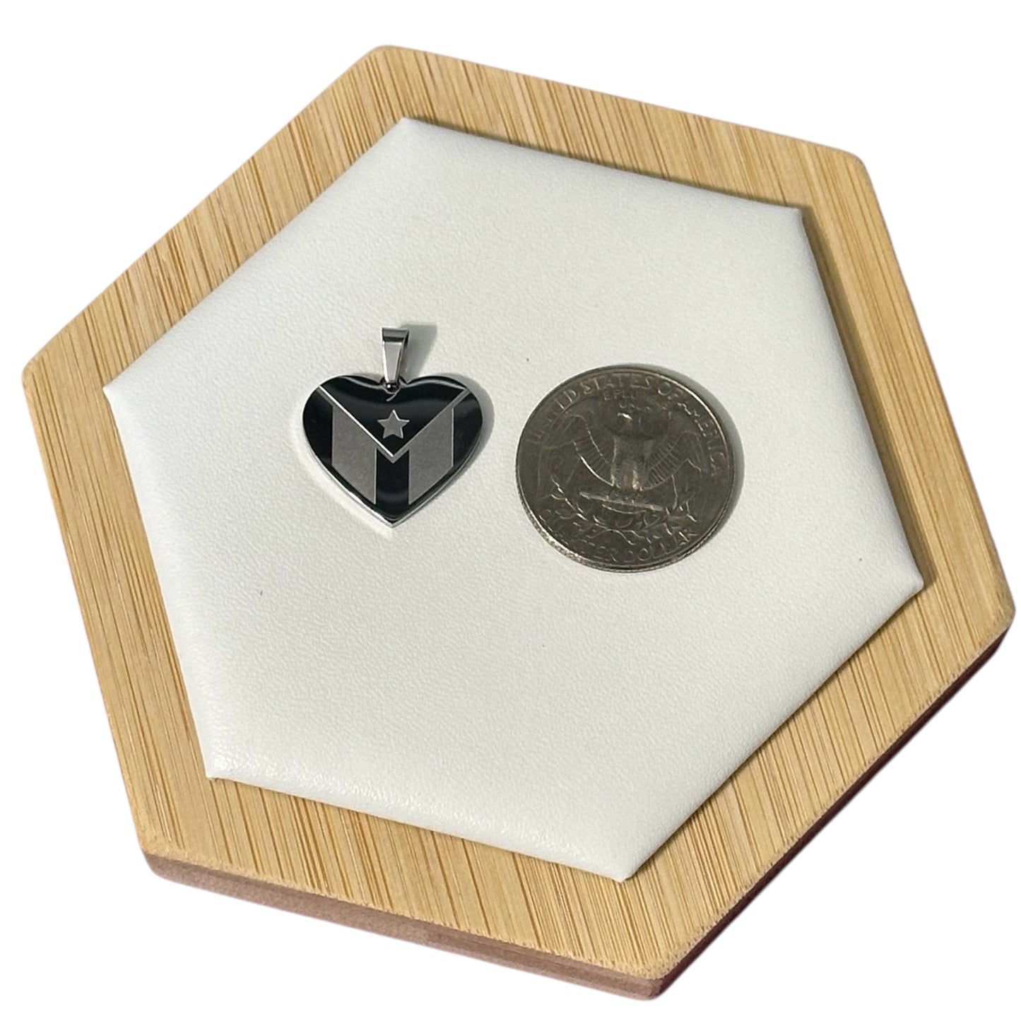 Bandera Corazón Plateada