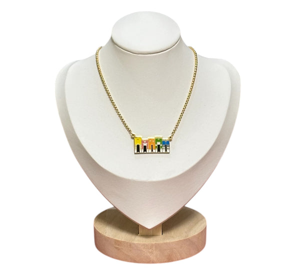 Set Casitas del Viejo San Juan, PR en Dorado (Collar y Pulsera)