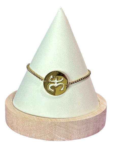 Set Coquí Taíno Redondo Dorado (Collar y Pulsera)