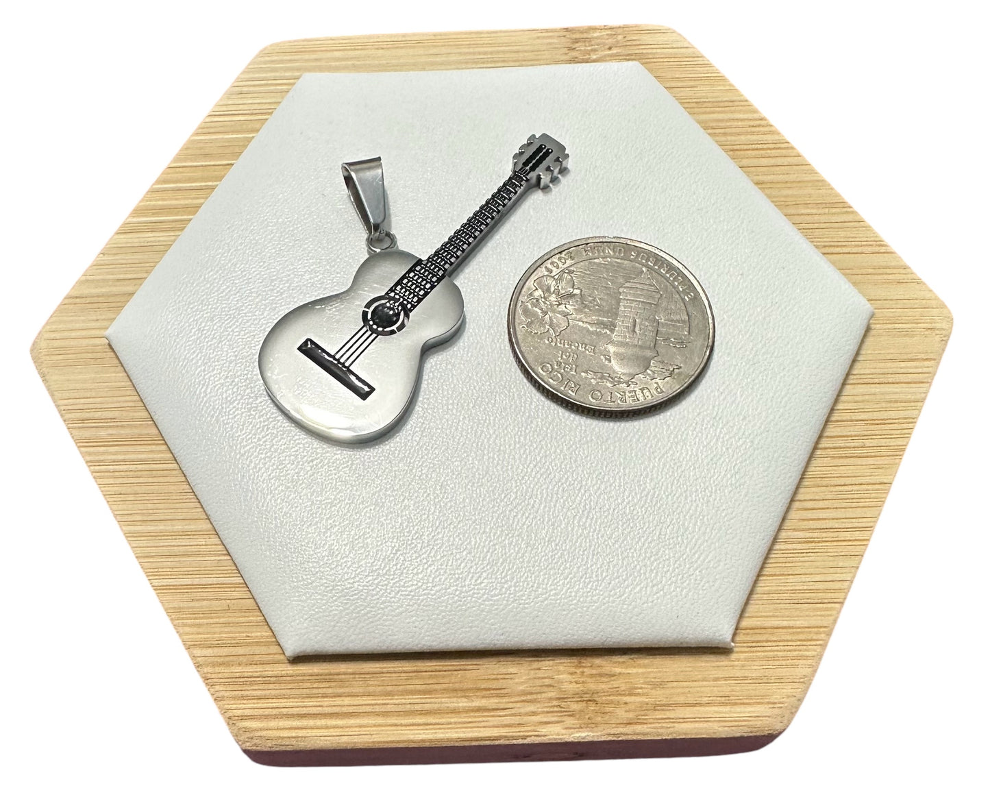 Collar Guitarra en Plateada