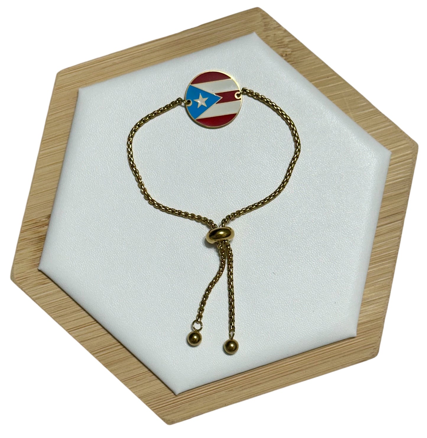 Pulsera Bandera Redonda en Dorada