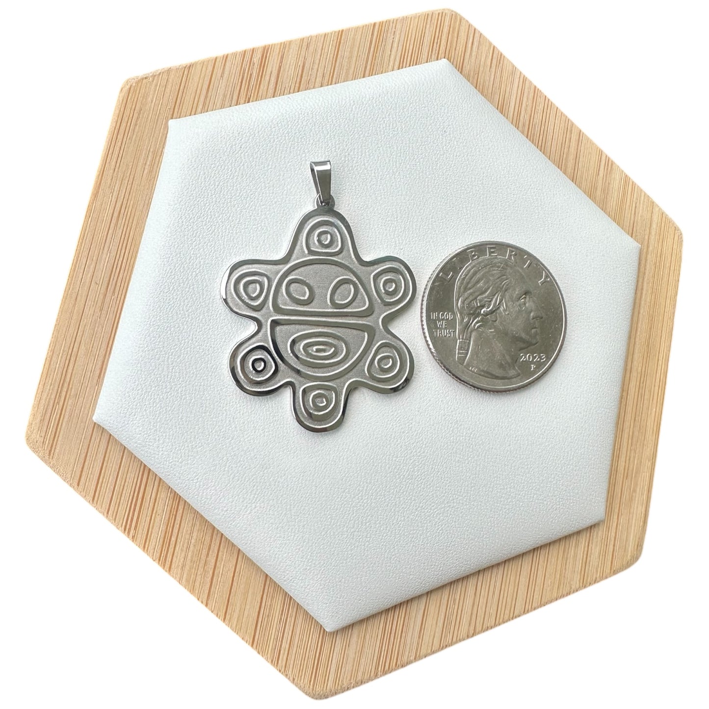 Collar Sol Taino Plateado (Grande)