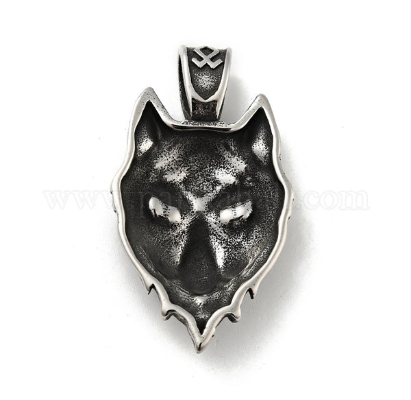 Cadena con Lobo en Stainless Steel.
