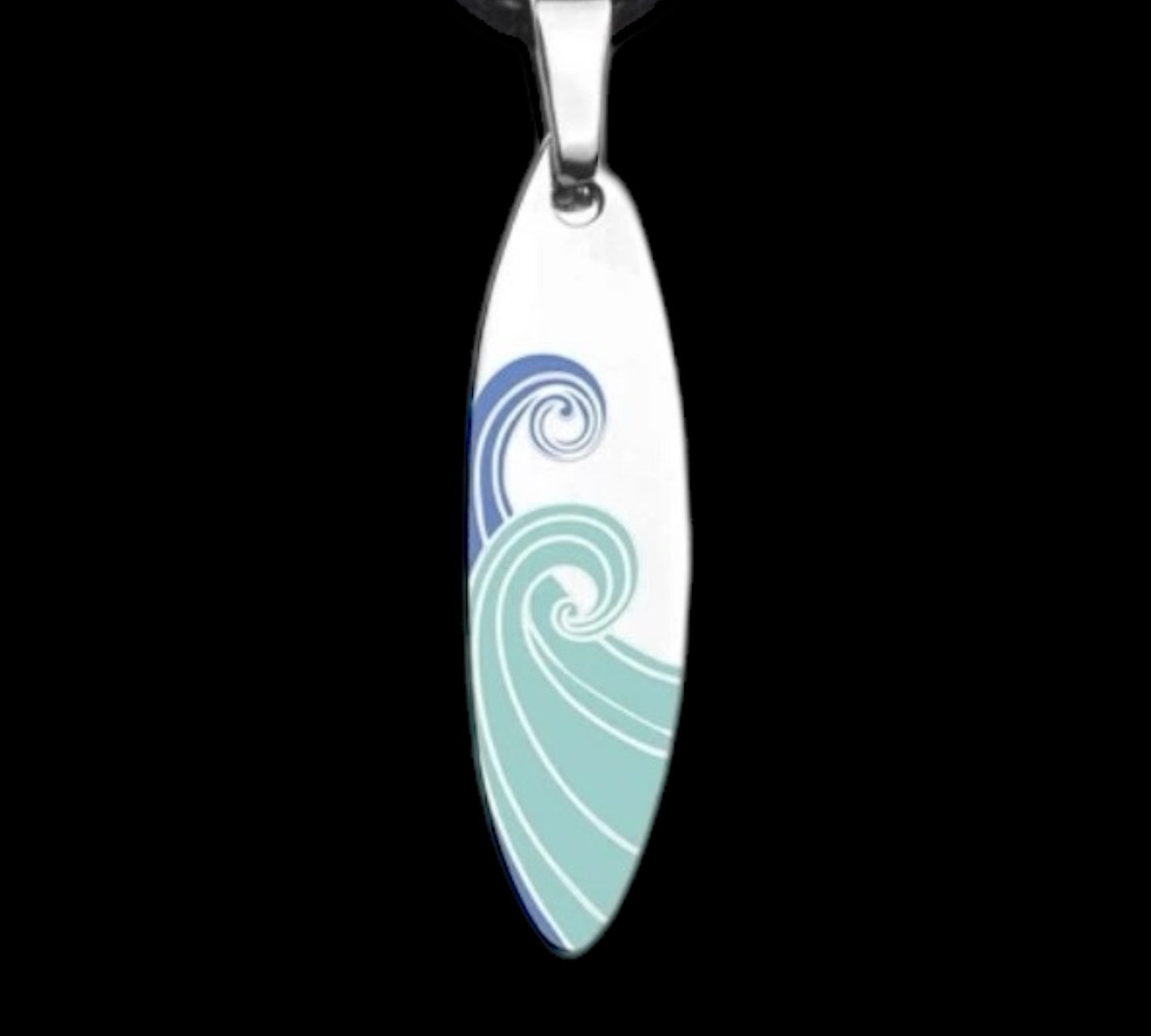 Collar Olas Surfing en Plateado