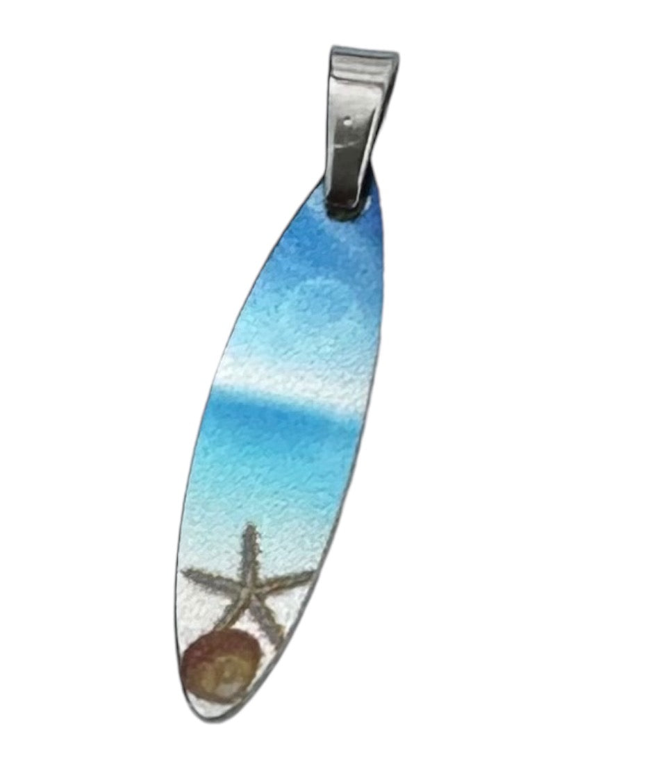 Collar Playa y Arena Surfing en Plateado