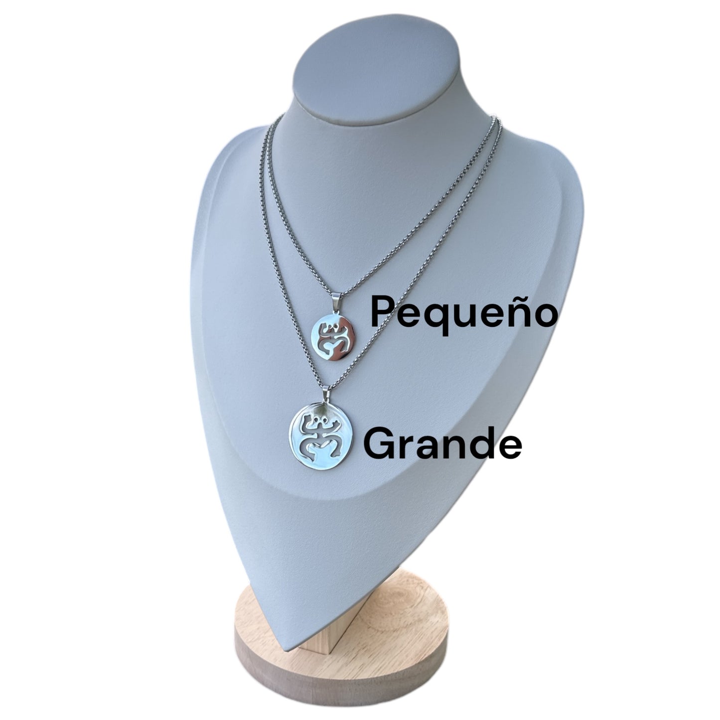 Collar Coqui Taíno Plateado (Grande)