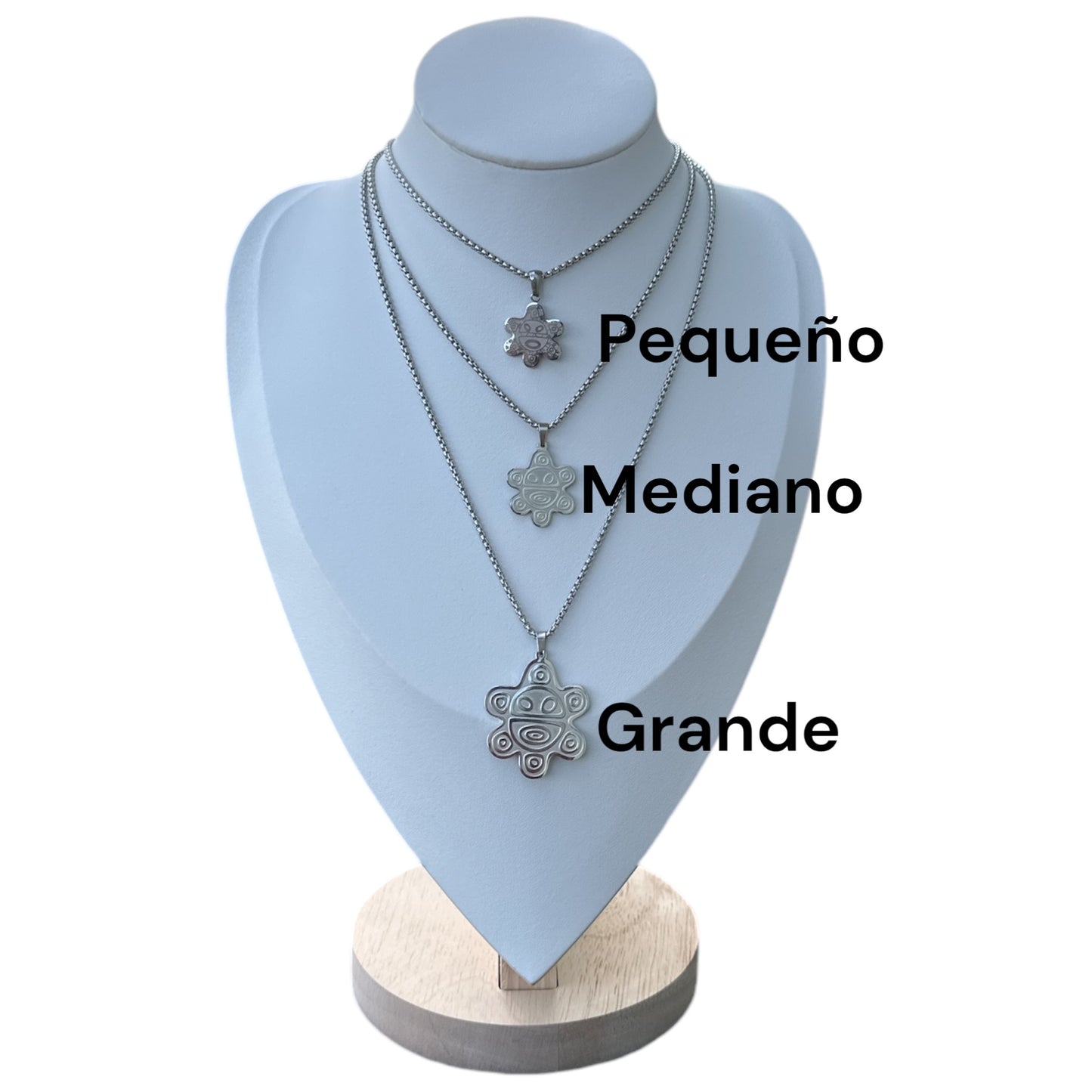 Collar Sol Taino Plateado (Grande)
