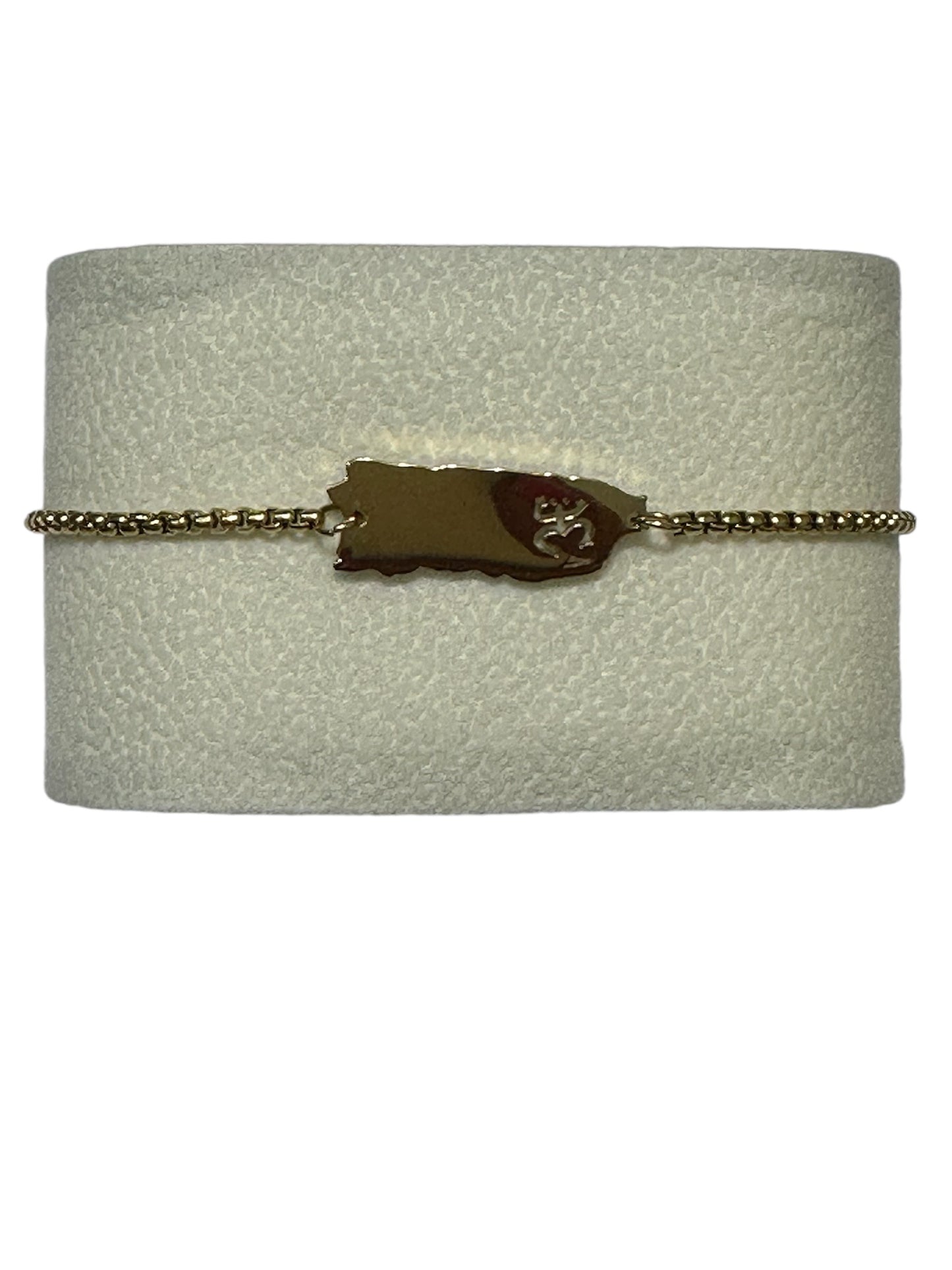 Pulsera Mapa de PR Coqui Taino Dorada