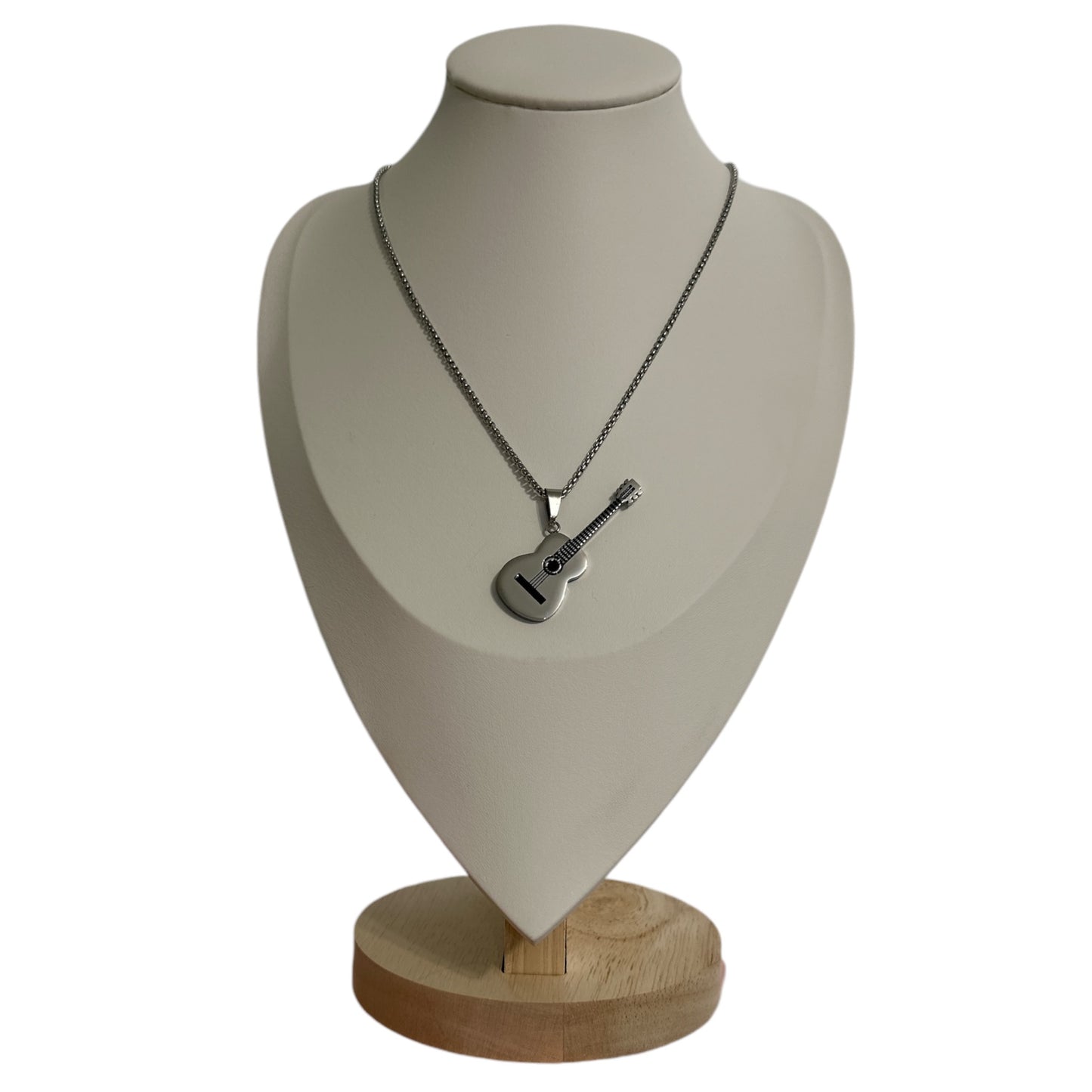 Collar Guitarra en Plateada