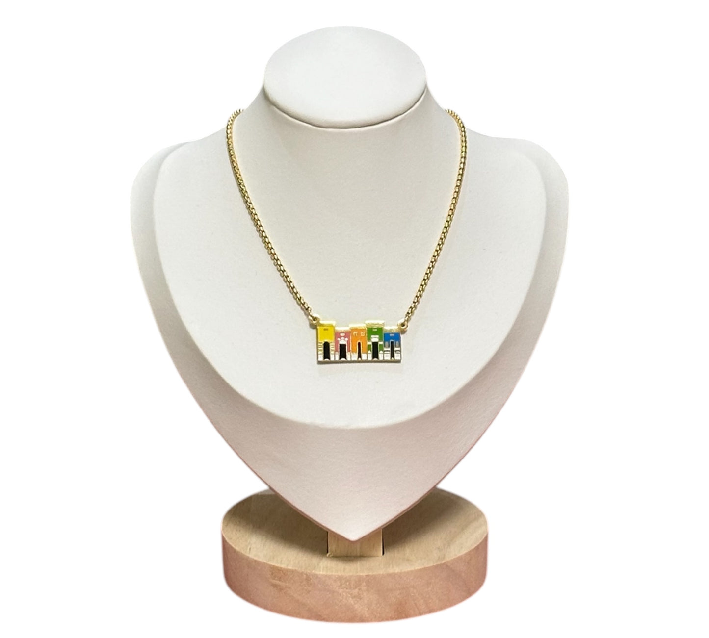 Set Casitas del Viejo San Juan, PR en Dorado (Collar y Pulsera)