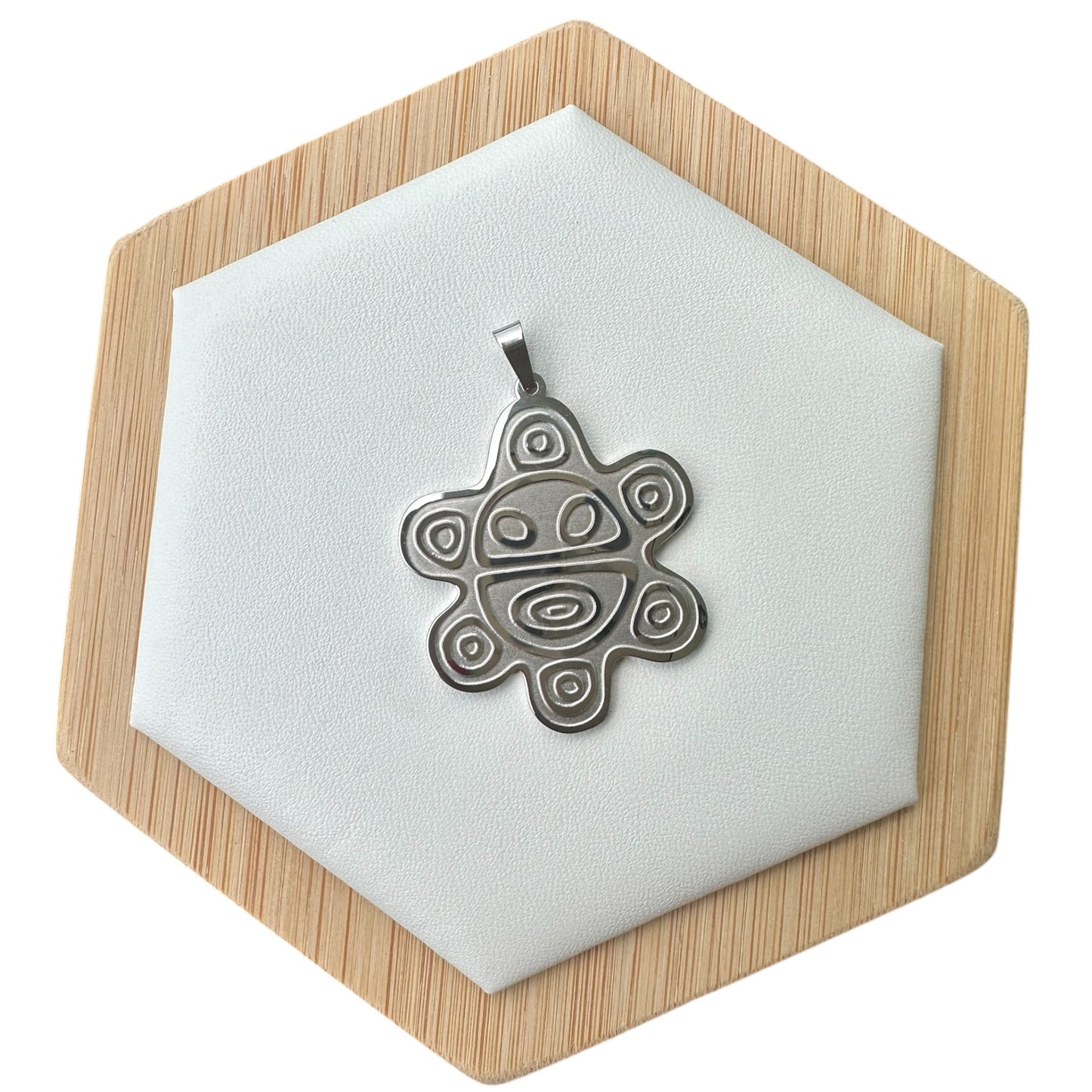 Collar Sol Taino Plateado (Grande)