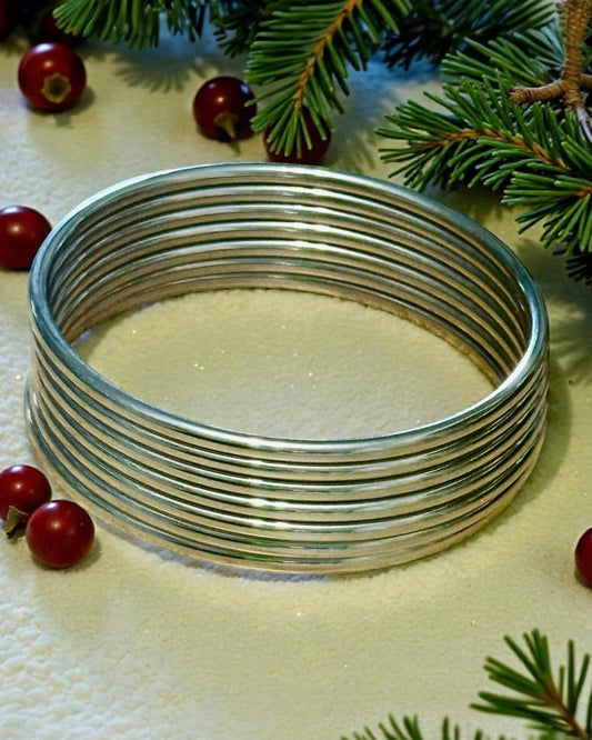 Set de 7 Bangle Bracelet Plateadas