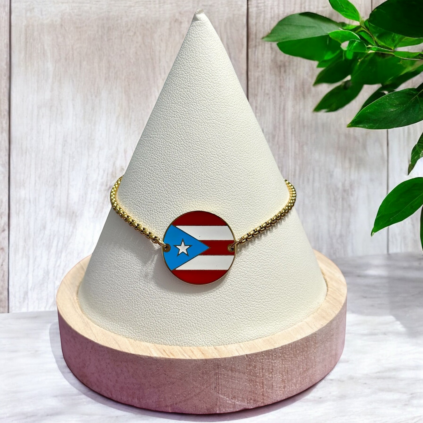 Pulsera Bandera Redonda en Dorada