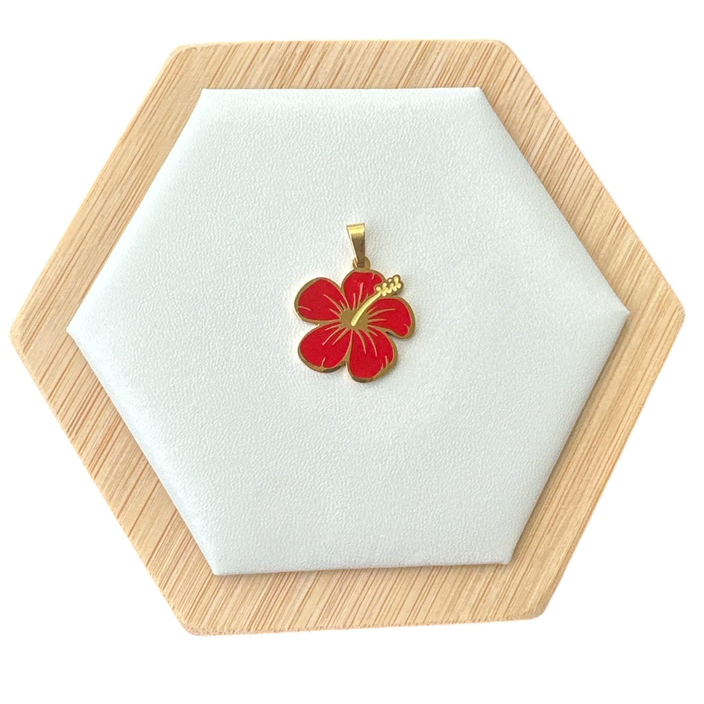 Collar Flor de Maga  Roja/Dorada