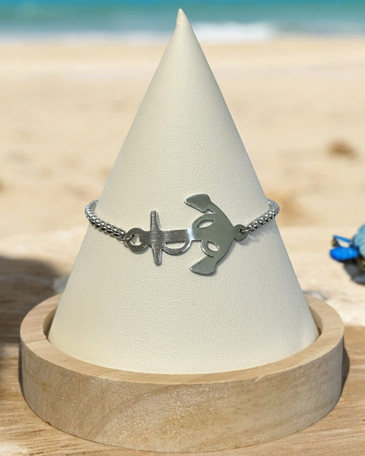 Pulsera  Ancla en Plateada