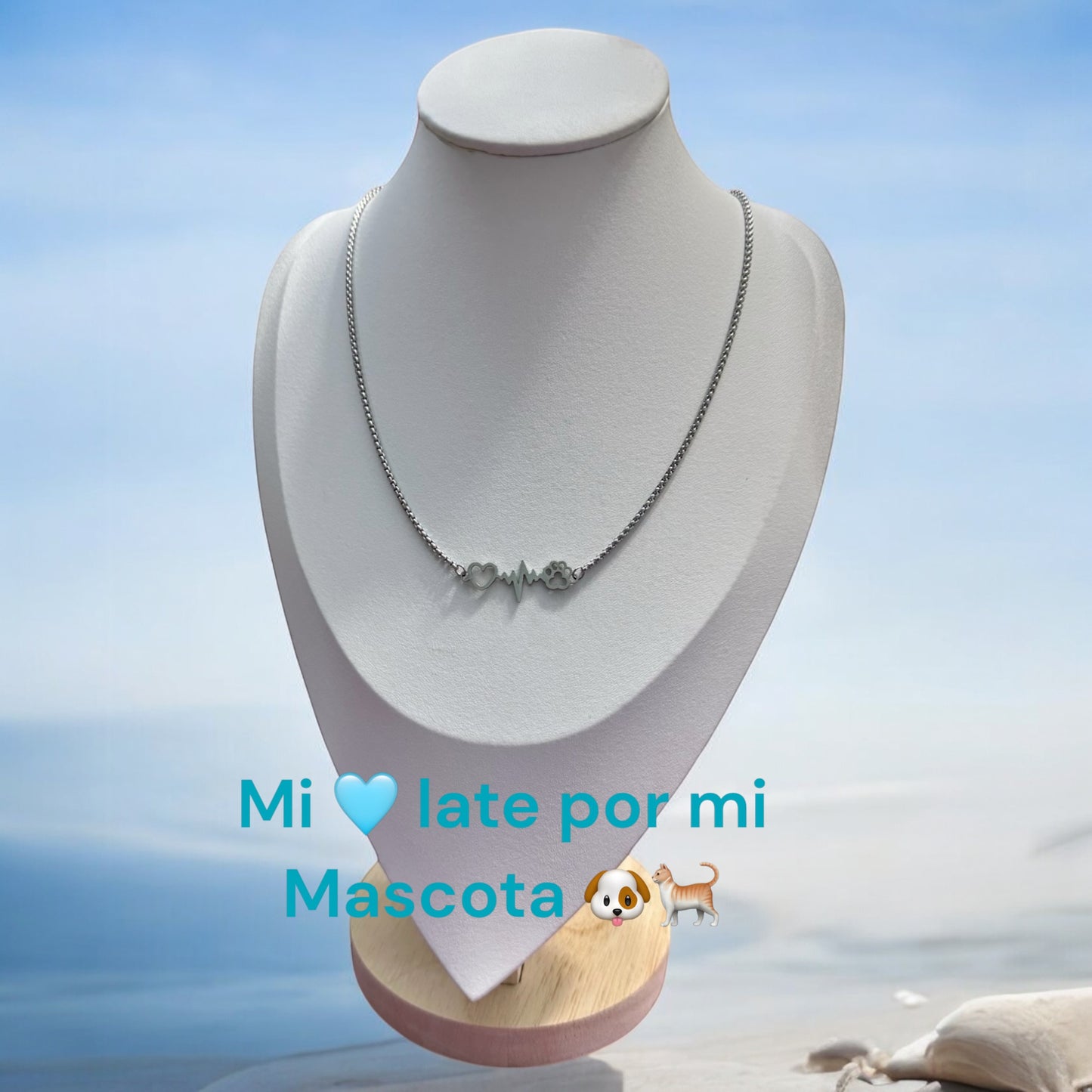 Collar Amo mi Mascota en Plateado