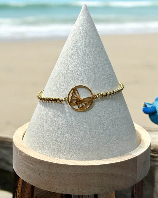 Pulsera Mariposa Color Dorada