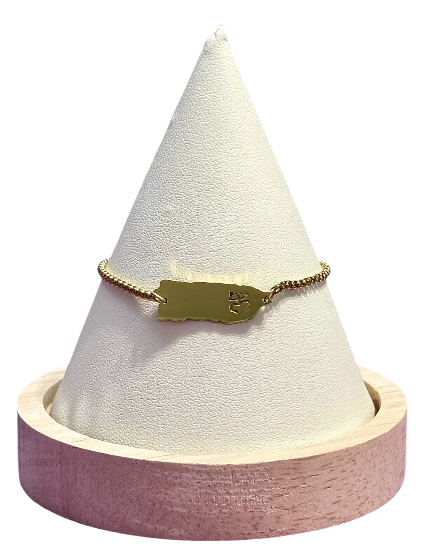 Set Mapa de PR con Coquí Taíno Dorado (Collar, Pulsera y Aretes)