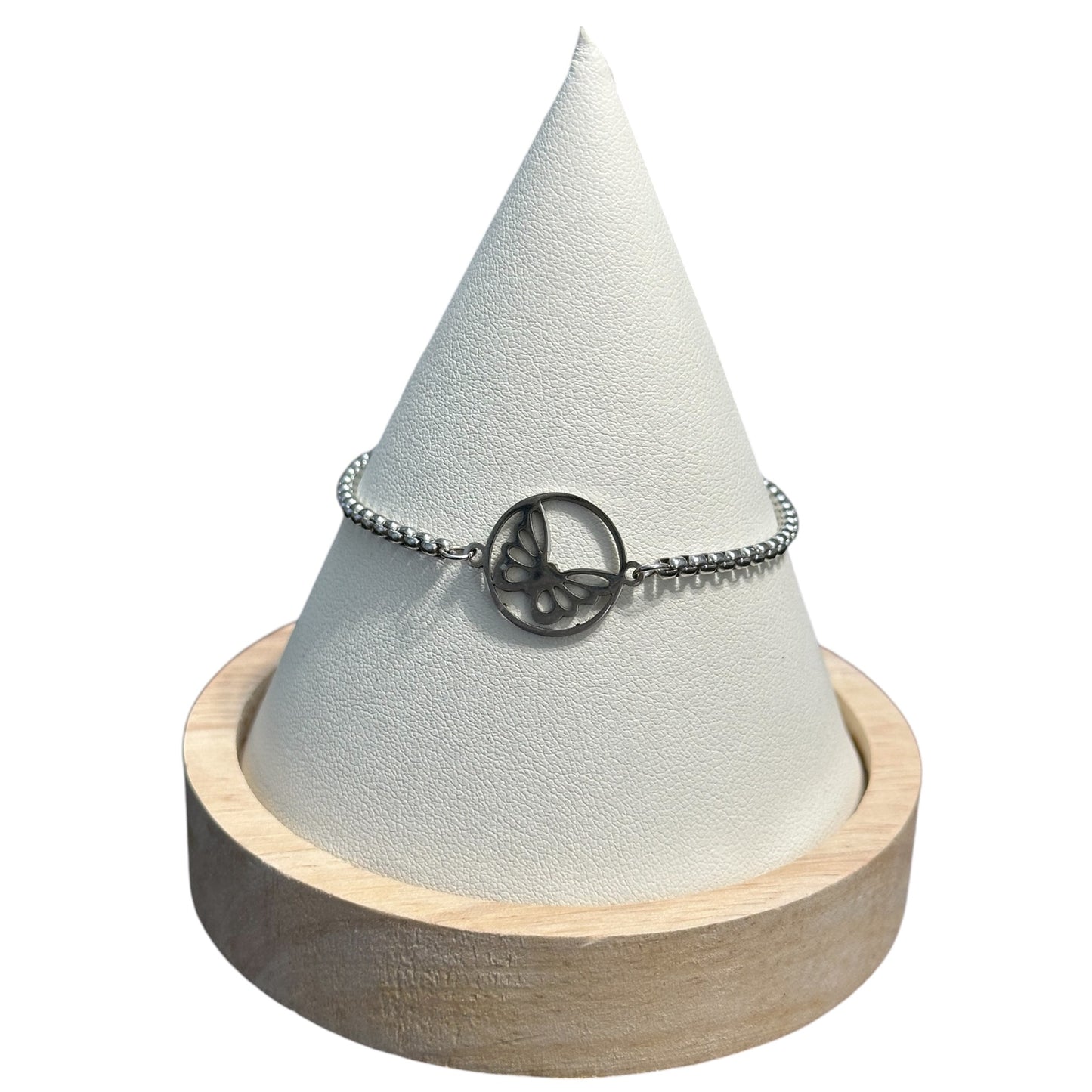 Pulsera Mariposa Color Plateada