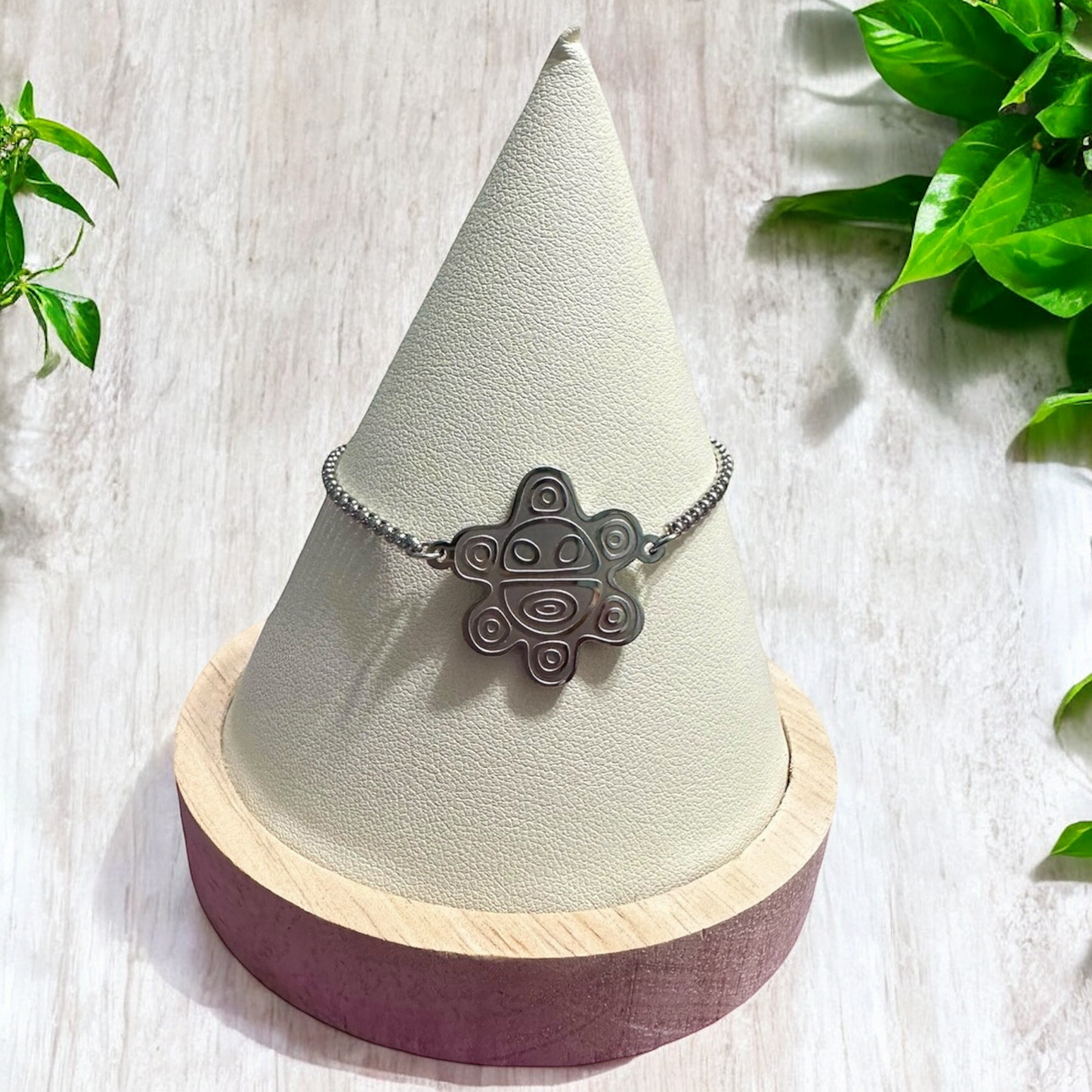 Pulsera Sol Taino Plateada