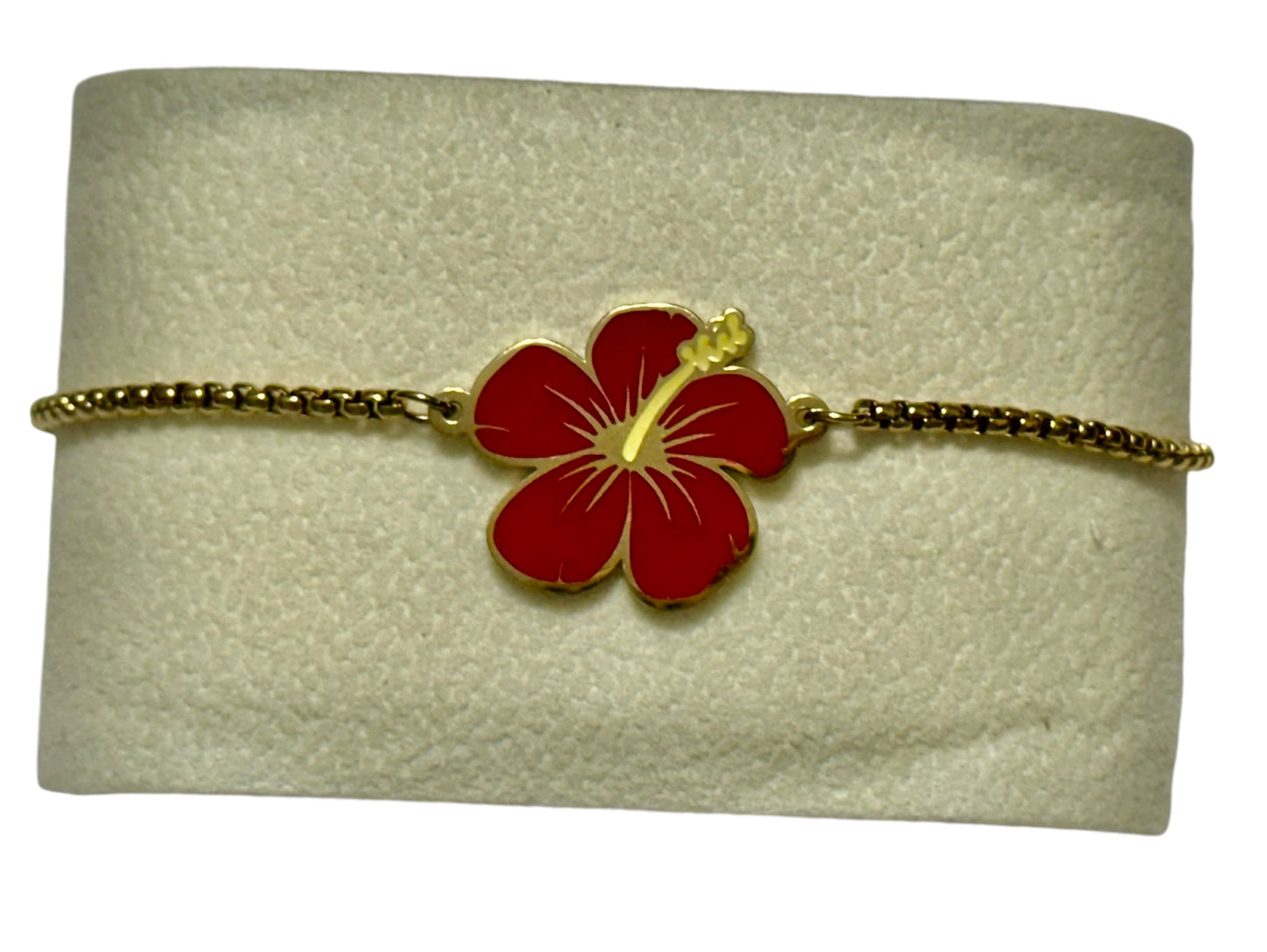 Pulsera Flor de Maga Roja y Dorada