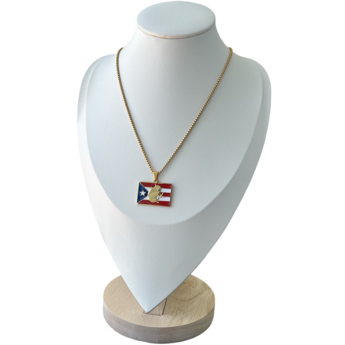 Collar Bandera Coqui Taino Dorado