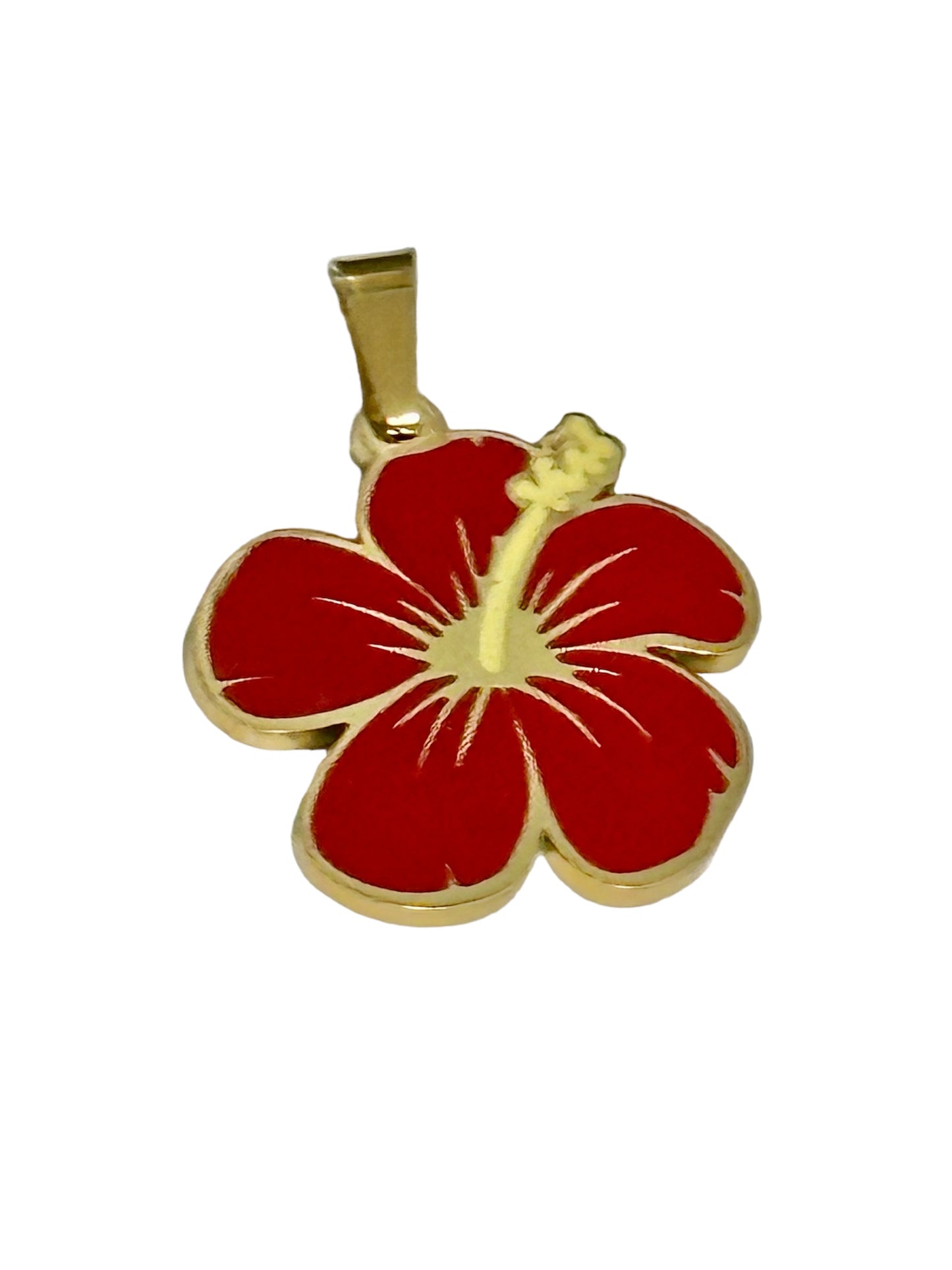 Collar Flor de Maga  Roja/Dorada