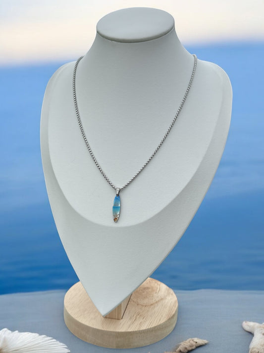 Collar Playa y Arena Surfing en Plateado