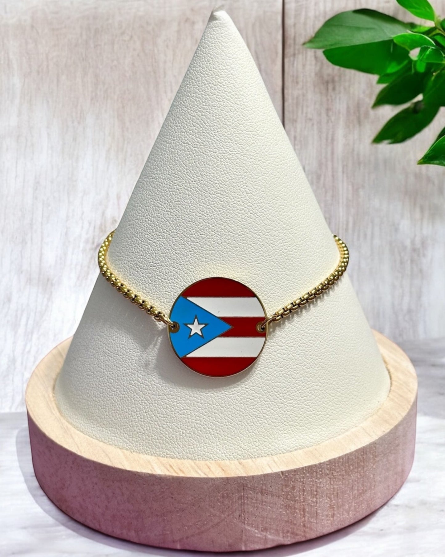 Pulsera Bandera Redonda en Dorada