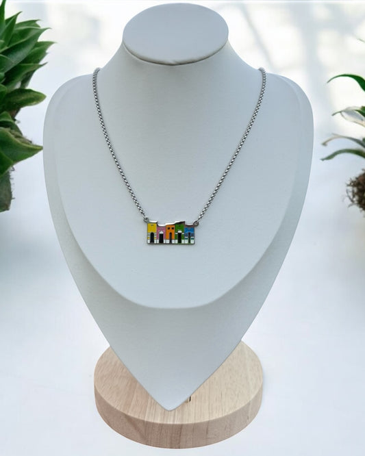 Collar Casitas de San Juan Plateado