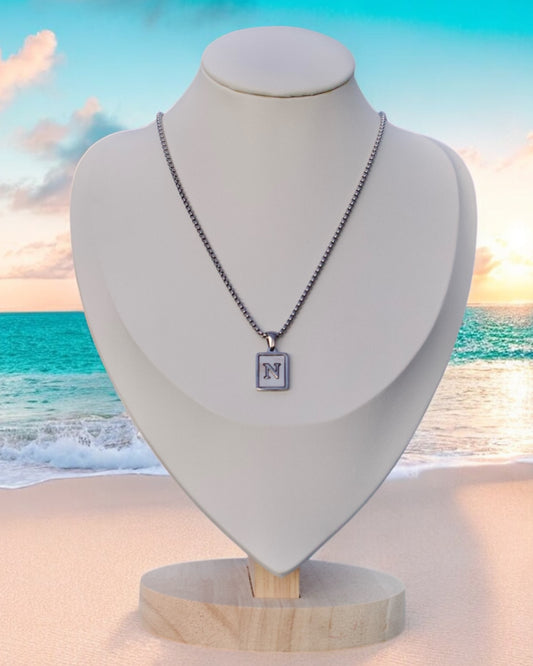 Inicial del Nombre Plateada
 Letra N