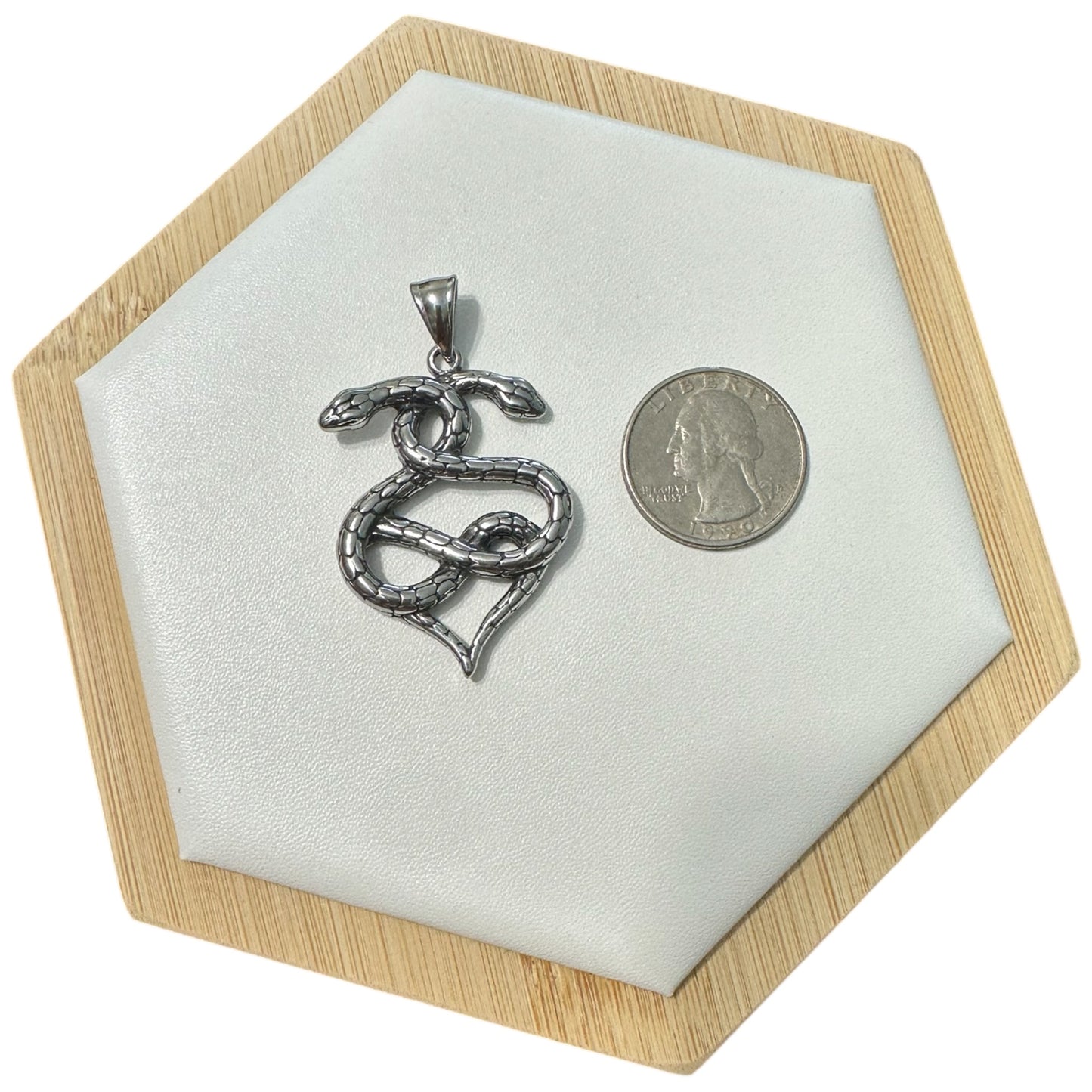 Collar Dos Serpientes en Plateado