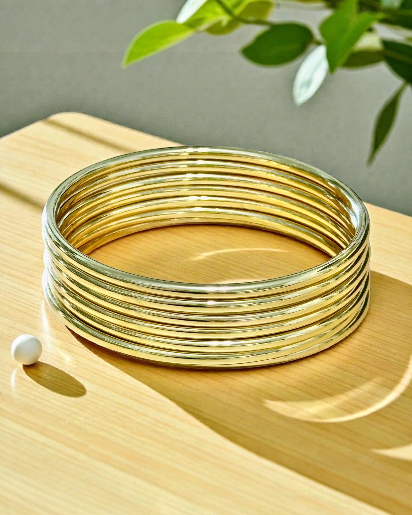 Set de 7 Bangle Bracelet Doradas