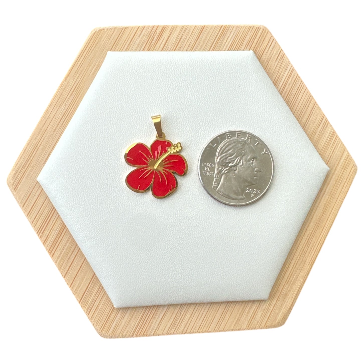 Collar Flor de Maga  Roja/Dorada