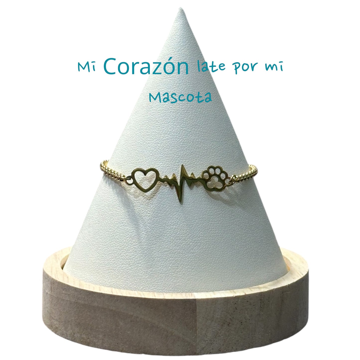 Pulsera Amo mi Mascota Dorada