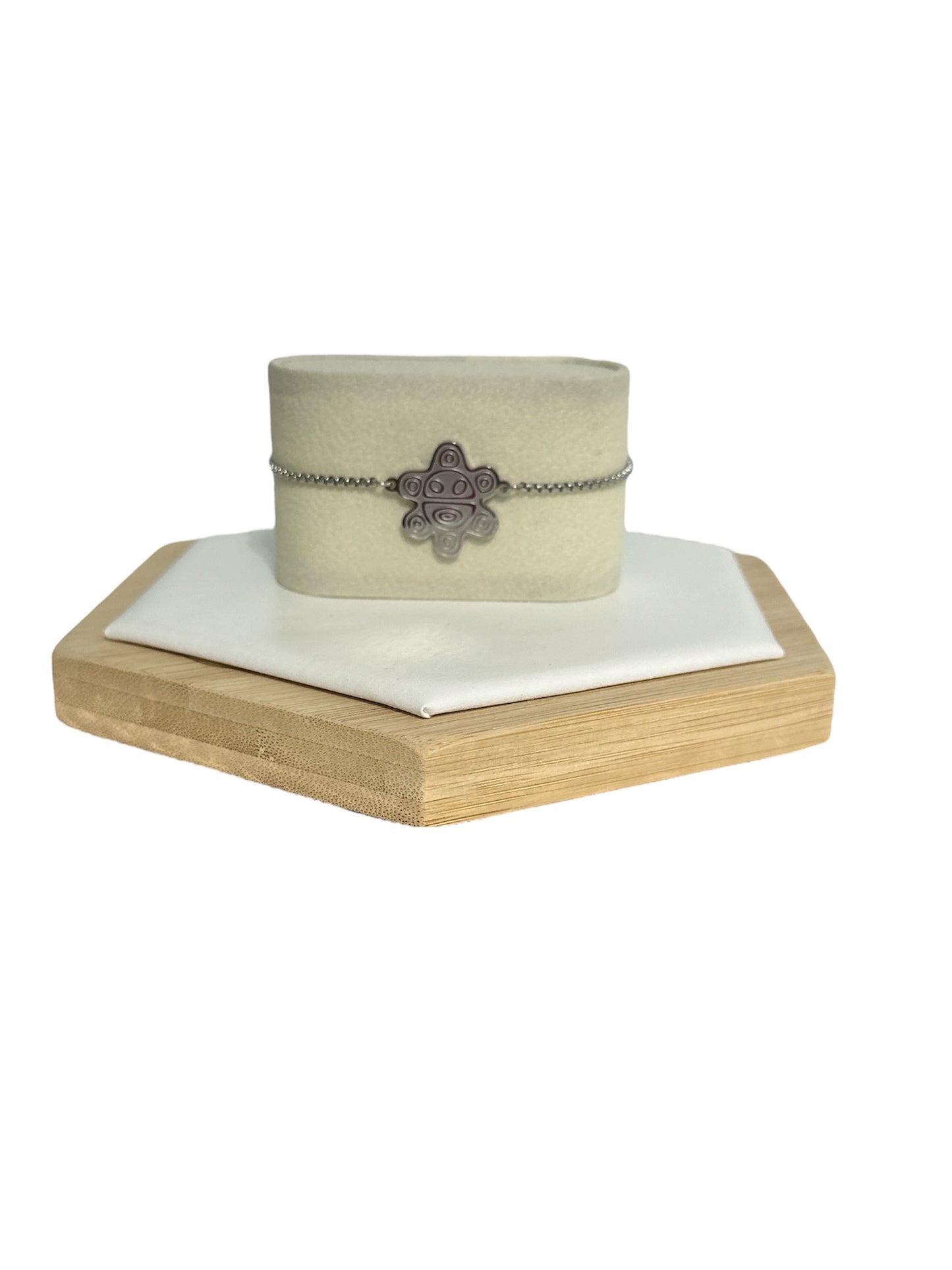 Pulsera Sol Taino Plateada