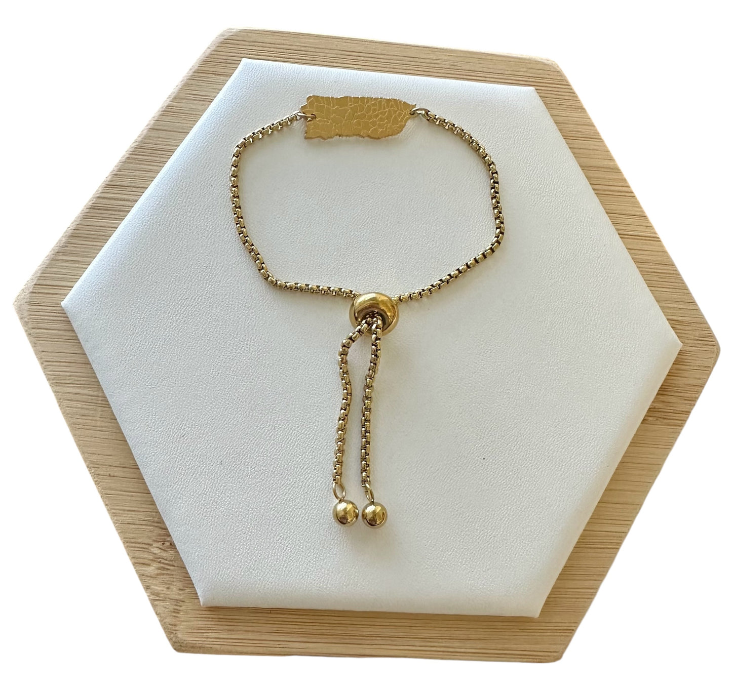 Pulsera Mapa con Pueblos Divididos Doradas