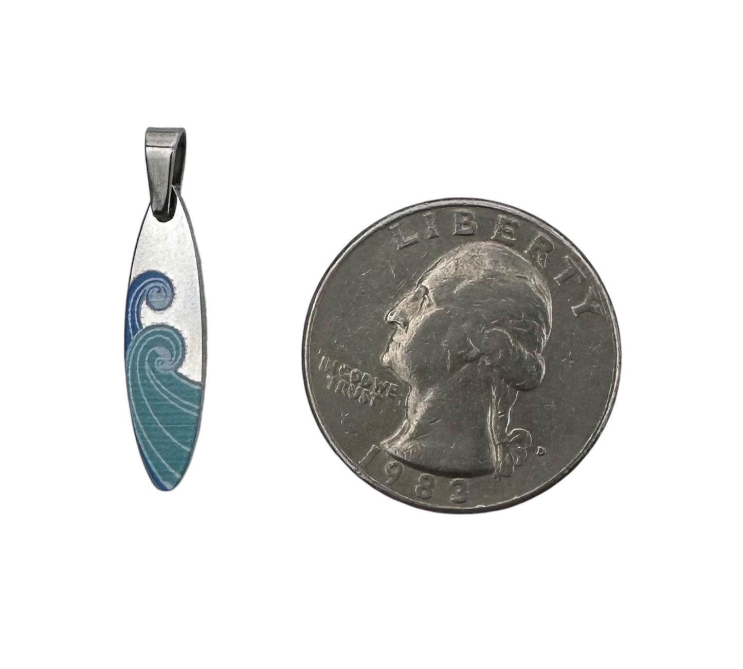 Collar Olas Surfing en Plateado