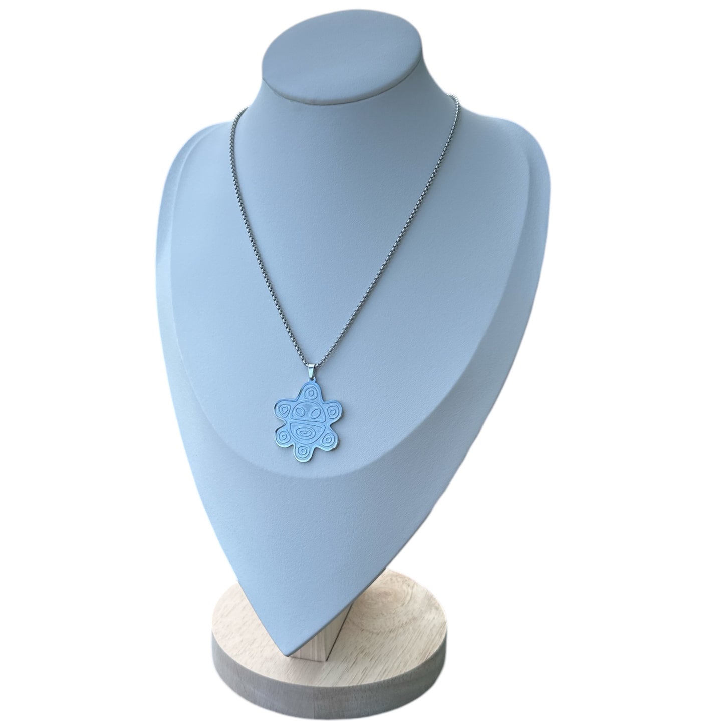 Collar Sol Taino Plateado (Grande)