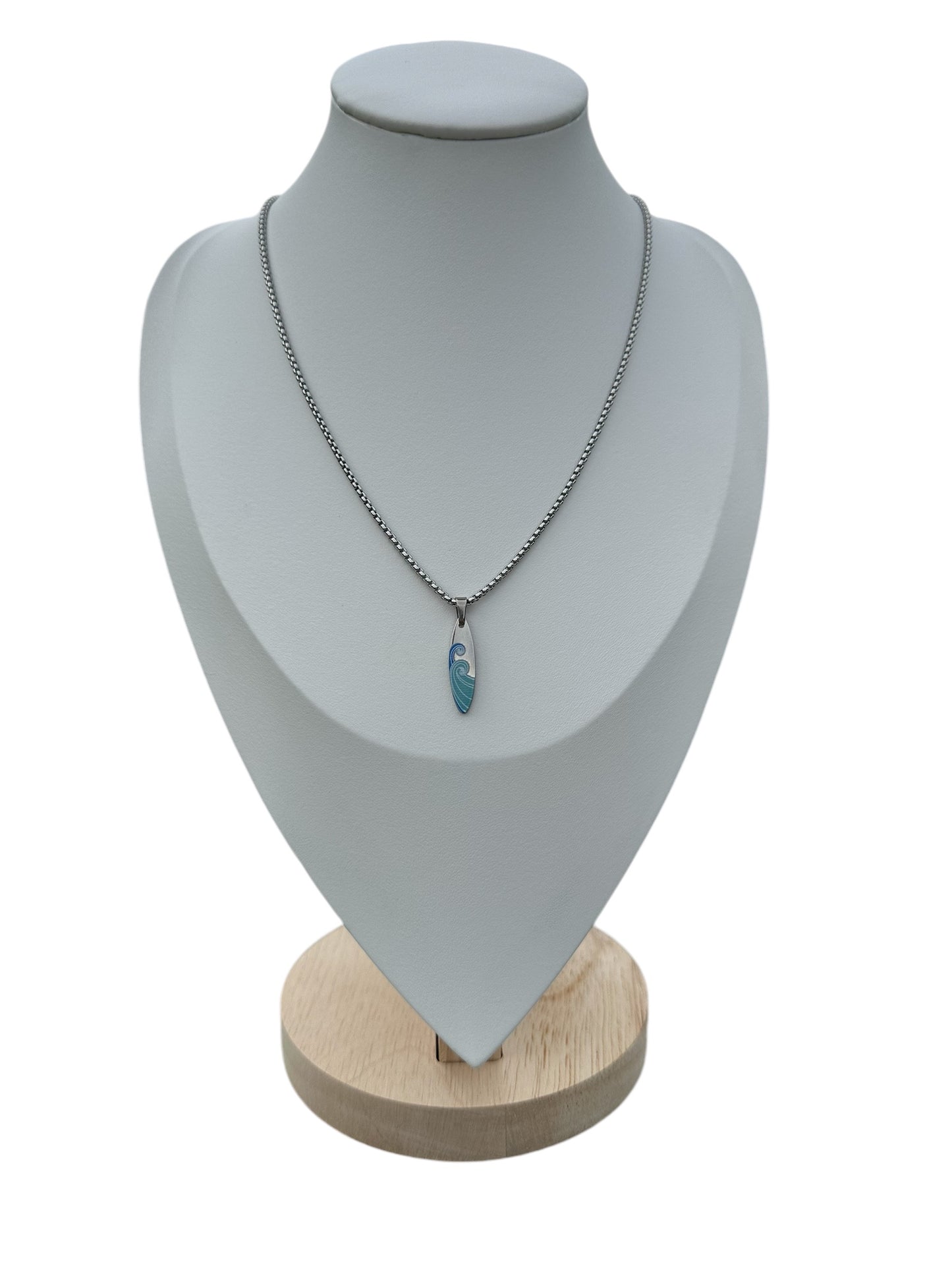 Collar Olas Surfing en Plateado