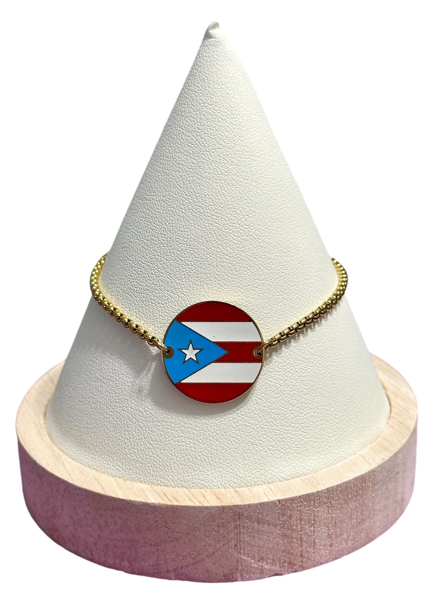 Pulsera Bandera Redonda en Dorada