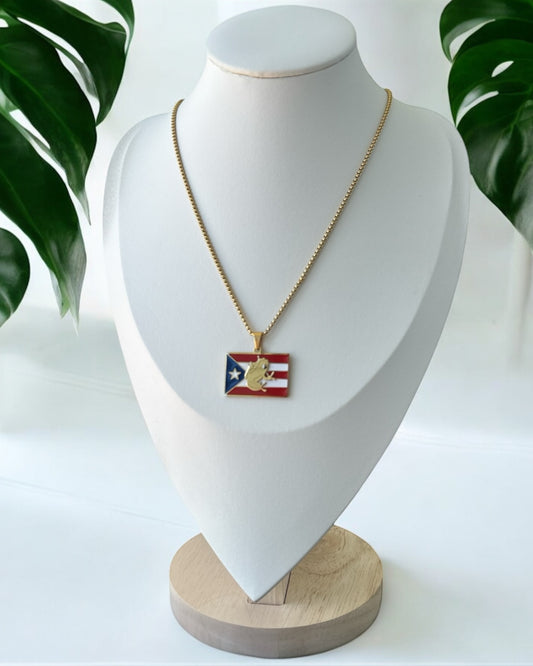 Collar Bandera Coqui Taino Dorado