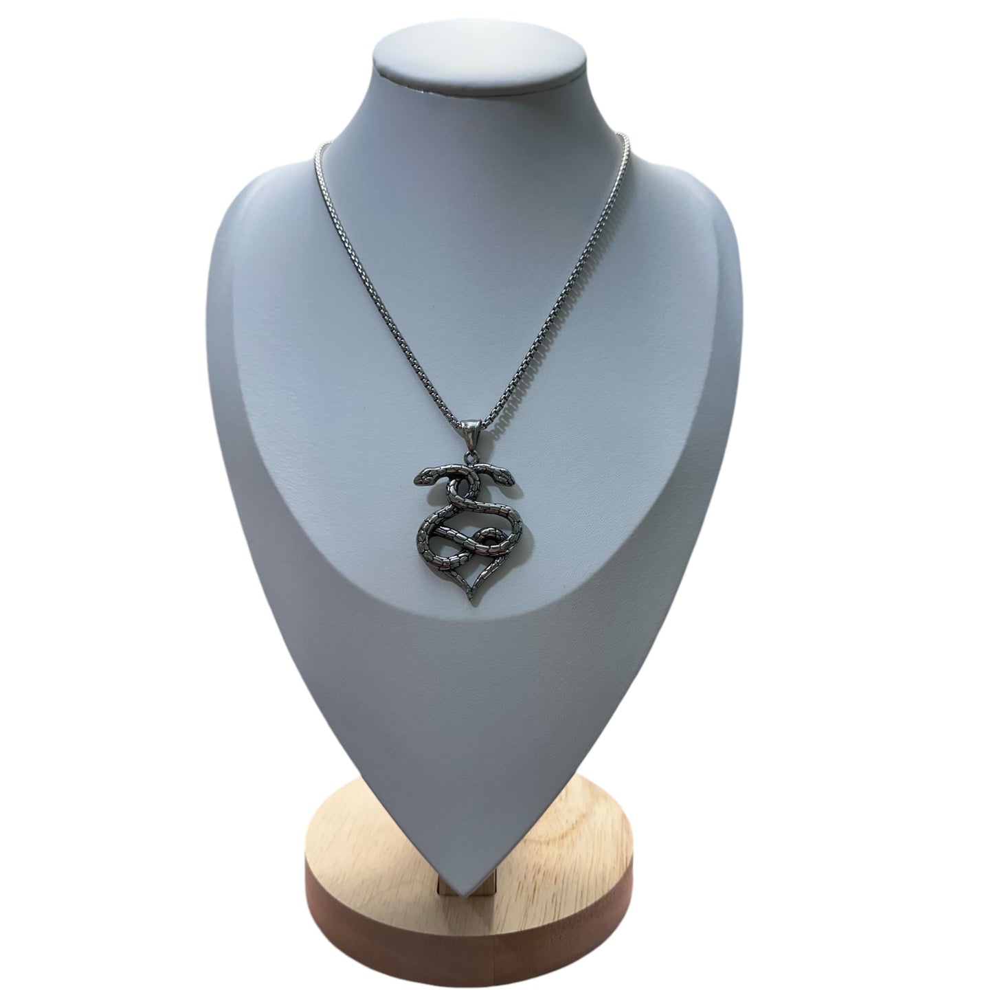 Collar Dos Serpientes en Plateado