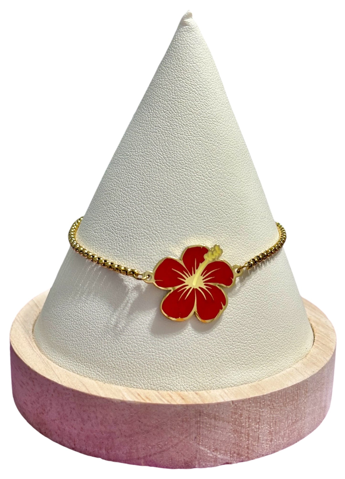 Pulsera Flor de Maga Roja y Dorada