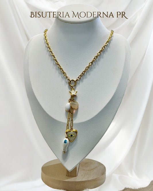 COLLAR OJO TURCO EN DORADO