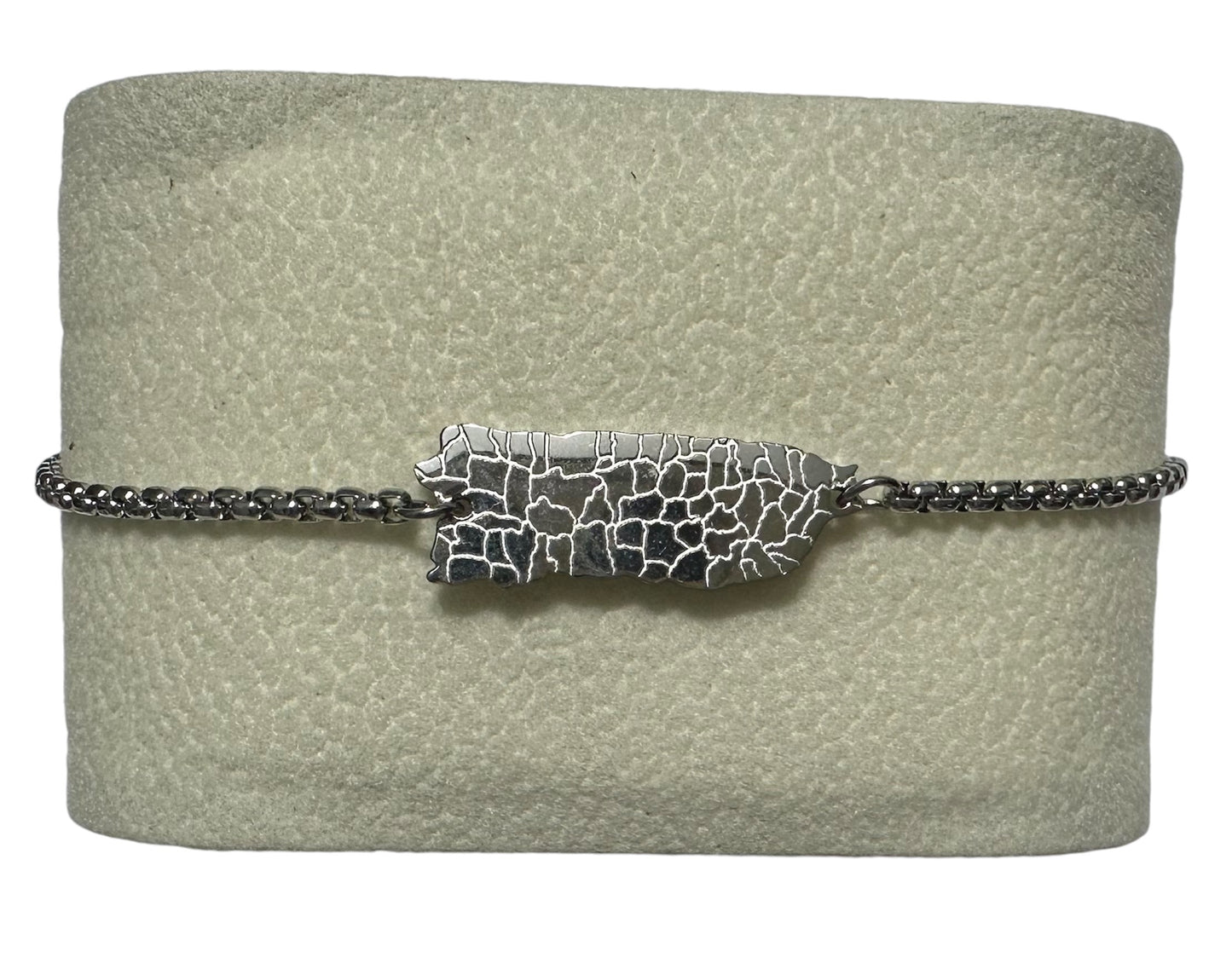 Pulsera Mapa con Pueblos Divididos Plateadas