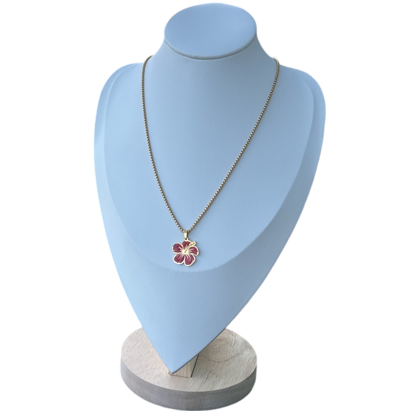 Collar Flor de Maga  Roja/Dorada