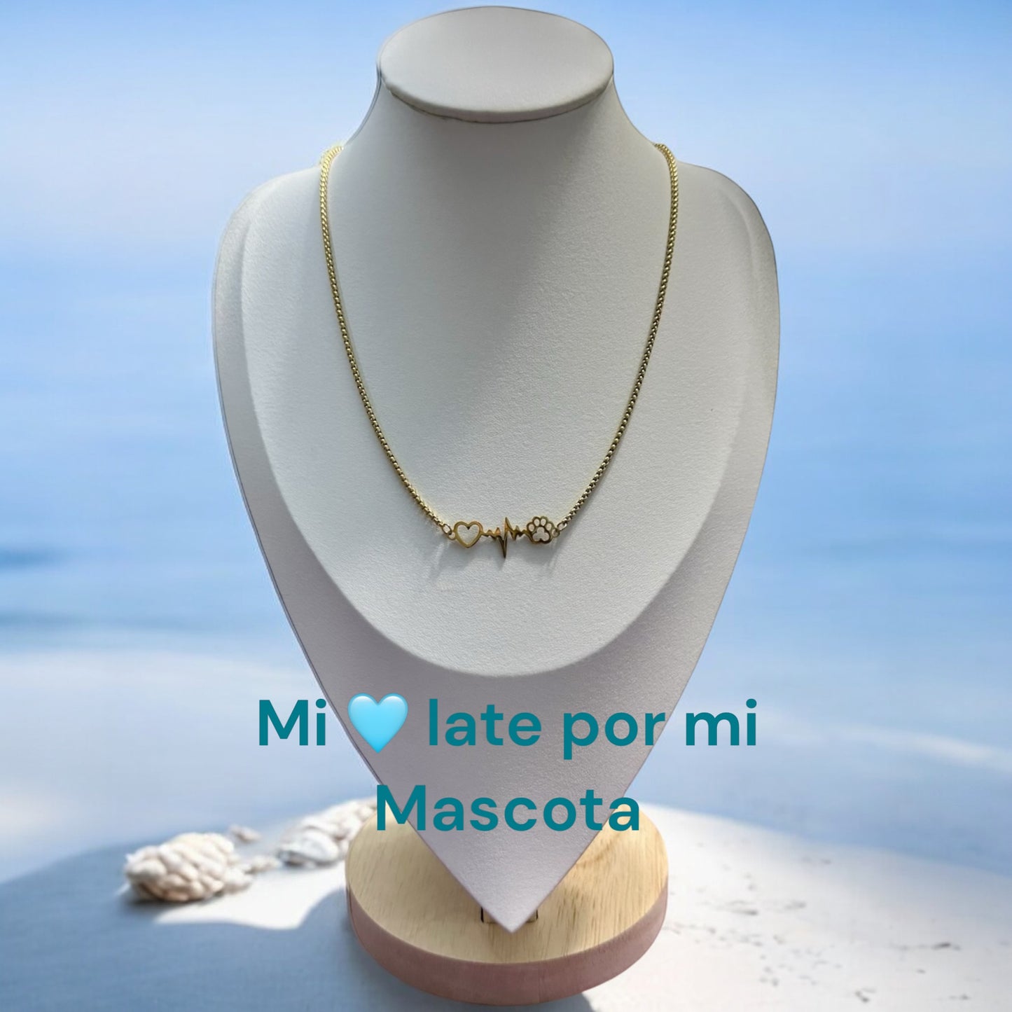 Collar Amo mi Mascota en Dorada