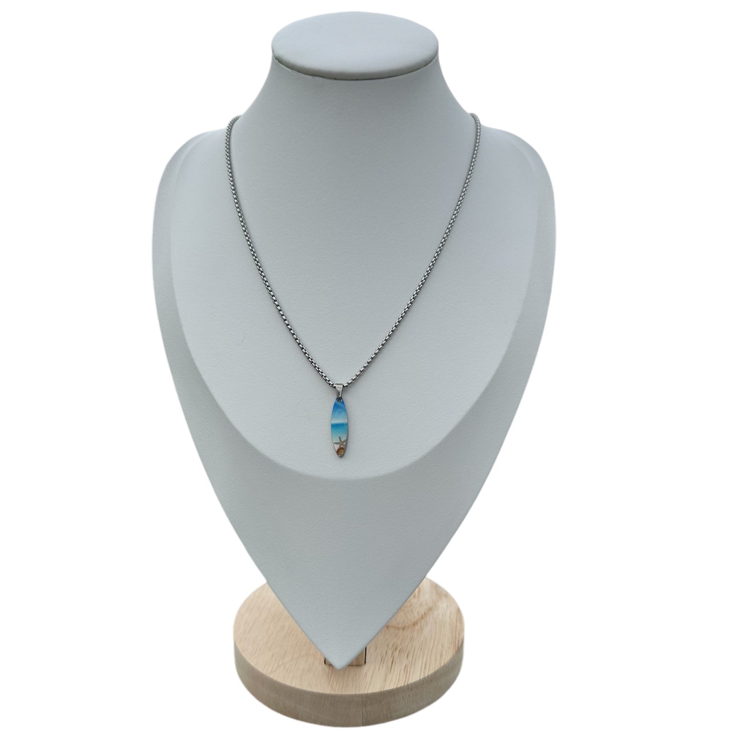 Collar Playa y Arena Surfing en Plateado