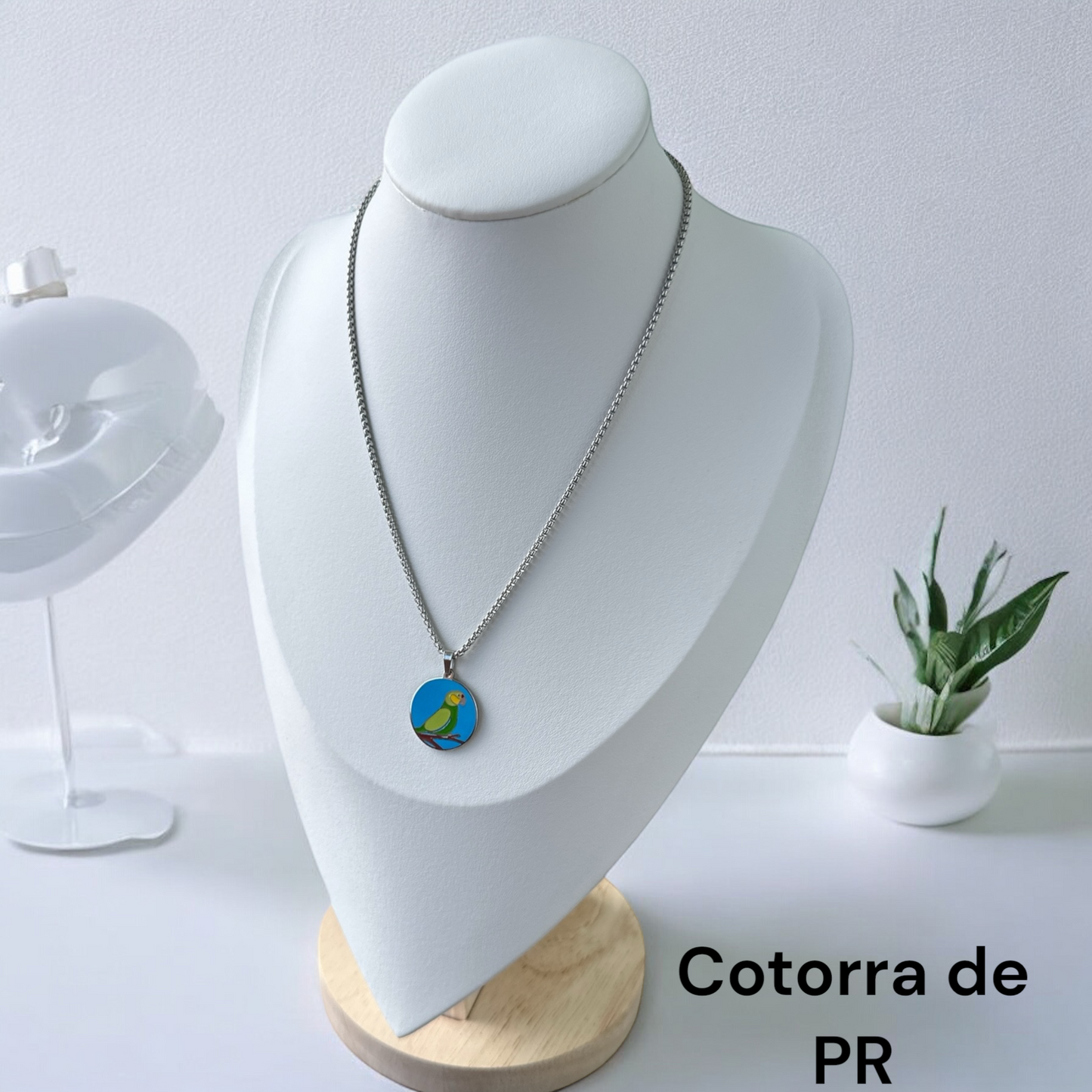 Collar Cotorra  de PR con los Colores de la Bandera.